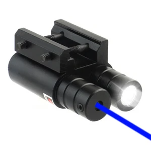 Tactical Blue Laser Sight & LED Flashlight Combo Rechargeable For Picatinny Rail - Picture 1 of 12