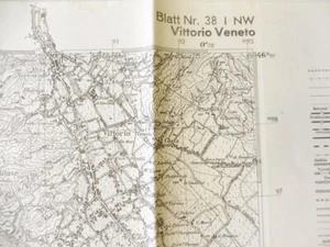 Deutsche Heereskarte Vittorio Veneto - Italien, Maße 45 x 50 cm - Picture 1 of 9