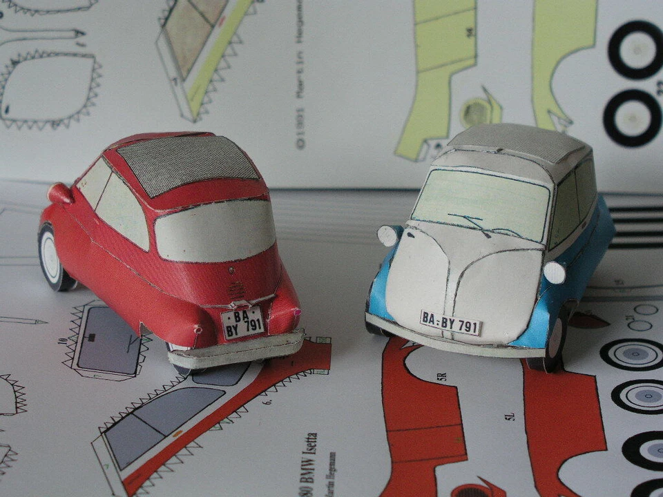 BMW Isetta Bastelbogen Papiermodell Modellauto 1:25 - Bild 1 von 1