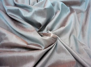GOLDEN SAPPHIRE BLUE DUPIONI FAUX SILK FABRIC Material 60"W BTY - Picture 1 of 2