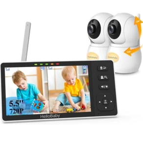 HelloBaby Baby Monitor con 2 Telecamere e Visione Notturna, Video Baby Monitor - Foto 1 di 19