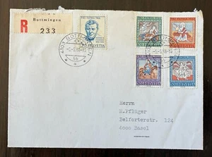 SUISSE lettre enregistrée pour Bale. Cachet 03/06/1966. Yvert N°769/773 - Imagen 1 de 1