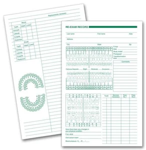 4058 Dental Prosthetic ReExam Records Primary and Permanent Arch 5 1/2 x 8 1/2" - Picture 1 of 1