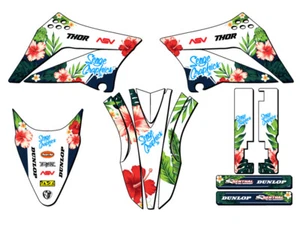 2010-2023 KLX 110 TROPIC White Senge Graphics Kit Compatible with Kawasaki - Picture 1 of 10