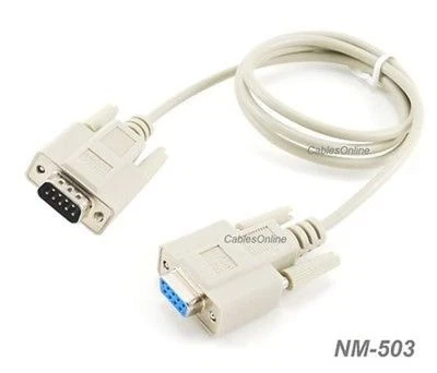 Cable de extensión serie macho/hembra módem nulo DB9 3 pies - CablesOnline NM-503 Foto 1 de 4