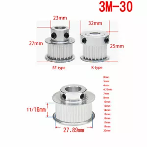 Rueda síncrona de polea HTD3M 30T orificio 5 mm-20 mm para impresora 3D de cinturón de 10/15 mm CNC - Imagen 1 de 13
