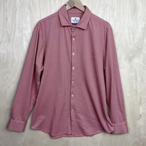 Mizzen & Main Herren Knopfleiste atmungsaktiv rot Gingham kariert XL Besatz Passform - Bild 1 von 11