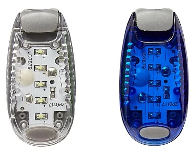 1 Blue 1 White LED Safety Light Night Clip On Flashing Running Cycling Bike Pet - Image 1 of 4