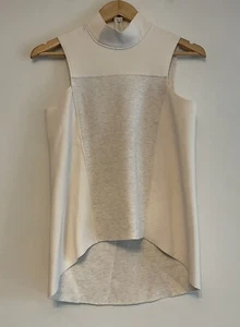 COUNTRY ROAD Cream Sleeveless Top Size XXS (6-8) Thick Asymmetric - Picture 1 of 13