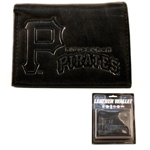 Pittsburgh Pirates Black Tri-Fold Leather Wallet Cover