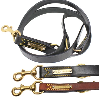 2fach verstellbare Hunde Leine Zügelleder handgenäht 180cm Leine Hunde Leder