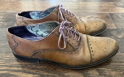 Zapatos de vestir Oxford Robert Graham para hombre estampado cachemira cuero marrón talla 9,5 D Foto 1 de 4