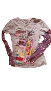Hello Kitty Gray Long Sleeve Shirt Girls Size XL 14/16 Things That Make Me Happy