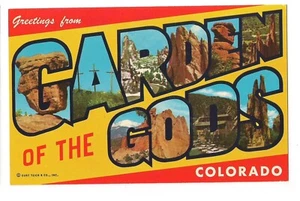 GARDEN Of The GODS Colorado Large Letter Multi Pictures Greeting CO Postcard - Picture 1 of 2