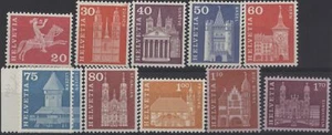 Suiza 1960 Historia Postal y Monumentos Arquitectónicos - 10 diferentes, MNH - Imagen 1 de 1