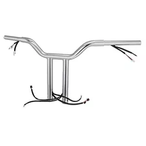 Manillar de barra en T precableado Softail Dyna de 14 pulgadas para Sportster XL883N 14-22 cromado - Imagen 1 de 9