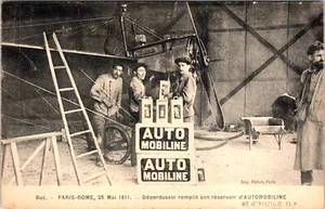 EARLY AVIATION HISTORY : 1911 : DEPERDUSSIN : PARIS TO ROME : PILOT & MECHANICS - Picture 1 of 3