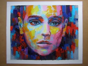 Sinead O'Connor ritratto musica dipinto olio acrilico originale arte contemporanea - Foto 1 di 5