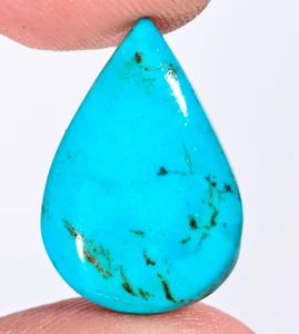 Natural Turquoise Cabochon Pear Gemstone For Making Jewelry 9.35 Ct Dainty Gift - Picture 1 of 3