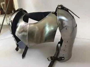 Handgefertigte mittelalterliche Ritter Metall Schulterstücke Schultern + Halsplatte Gorget Kostüm - Bild 1 von 7