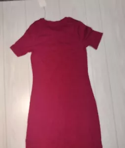 A new day T-Shirt Dress maxi Crew Neck Casual Fitted Bodycon Short Sleeve S - Picture 1 of 8