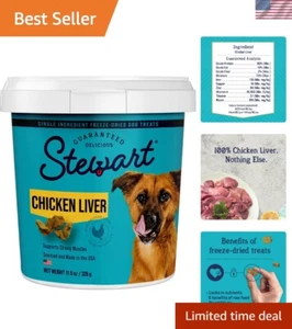 High-Protein Freeze-Dried Chicken Liver Dog Treats - 11.5 oz Resealable Tub - Picture 1 of 9