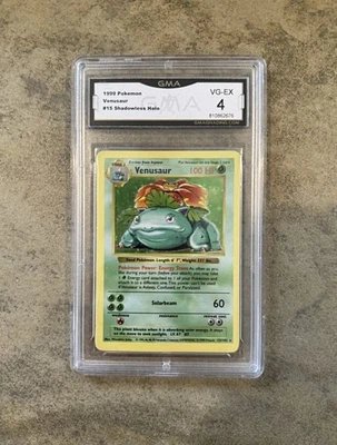 Pokémon TCG Venusaur Base Set, Holo Shadowless Rare Graded GMA 4 - Image 1 of 2