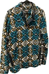Eddie Bauer Herren L Polarfleece Azteken Taschen 1/4 Druckknopf - Bild 1 von 7
