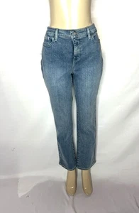 NYDJ SHERI SLIM STONE WASHED GERADES BEIN DENIM JEANS GRÖSSE 14 - Bild 1 von 3