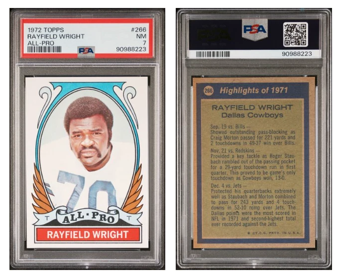 1972 Topps Rayfield Wright  #266  PSA 7 NM - Image 1 of 1