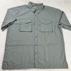 L.L. Bean Men’s Size Large Vintage Button Down Plaid Shirt blue green - Picture 1 of 8