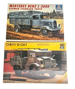 2X LOT 1/35 ITALERI/ TESTORS MERCEDES BENZ L3000 + CHEVY 15 CWT NEW TRUCK MODELS - Picture 1 of 2