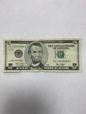 5 Dollar Bill, Older, 2001 - Image 1 of 4
