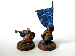 A6 WARHAMMER LOTR / MIDDLE EARTH - DWARF COMMAND PAINTED METAL - Picture 1 of 3