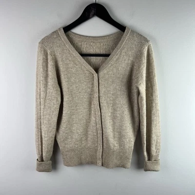 Кардиган женский Michael Stars маленький бежевый на пуговицах с V-образным вырезом вязаный свитер - Изображение 1 из 4