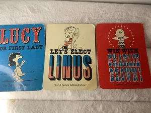 Vintage Peanuts Lot Of 3 Extra Large Postcards Greeting Card Hallmark Political - Picture 1 of 7