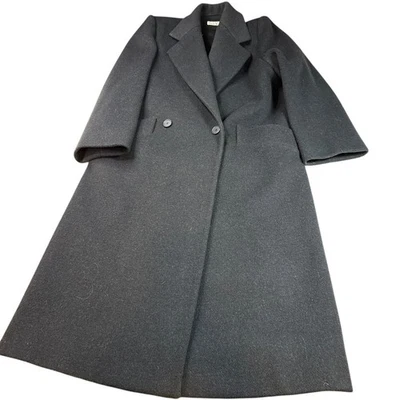 Perry Ellis Portfolio Overcoat – Wool-Blend Double Breasted, Black, Size L - Image 1 of 4