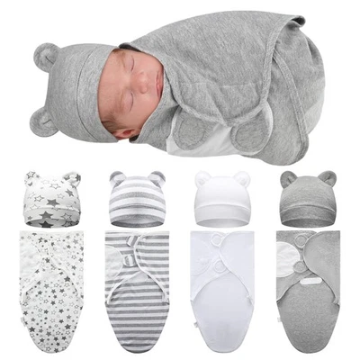 Juego de manta con sombrero para bebés niños niñas 3-7 libras gris Foto 1 de 4