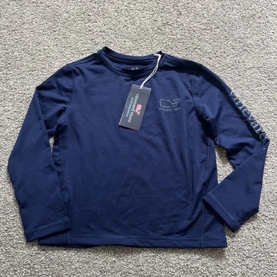 NUOVO Vineyard Vines Swim Shirt Ragazzi Rashguard Blu 5 Blu Navy Performance Whale - Immagine 1 di 4