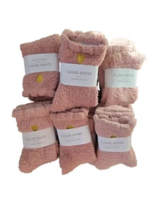 Wholesale Joblot - Pack of 13 Ladies Pink Fluffy Socks - Picture 1 of 2