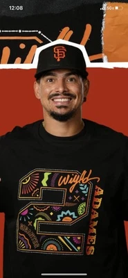 San Francisco Giants, 9/14/25, SGA, Willy Adames Fiesta Gigantes T- Shirt, sz M - Image 1 of 3