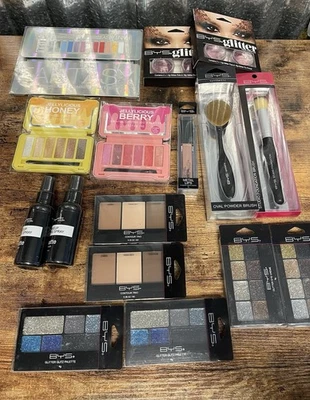 Lot Of 16 BYS Cosmetics Makeup Mix Contour, Glitter Palettes, Eye Shadow & More - Image 1 of 4