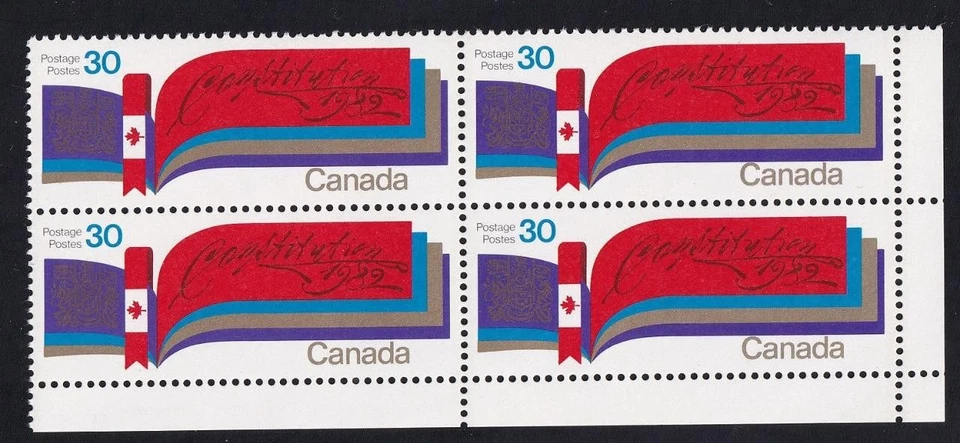 Canada 1982 New Constitution, MNH LR blank PB, sc#916 - Image 1 of 1