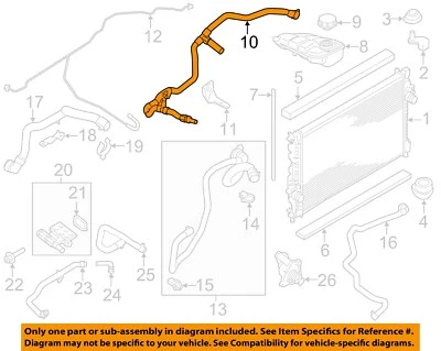 Componentes del radiador Ford OEM 14-22 Transit Connect-Manguera de desbordamiento DV6Z8075A Foto 1 de 2