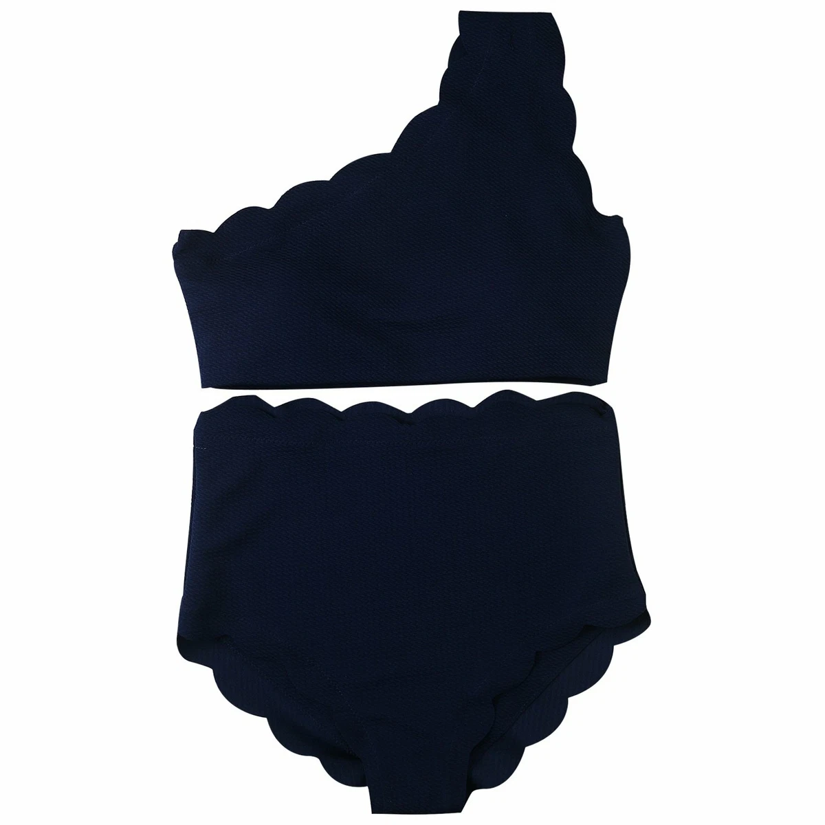 CUPSHE Damen Bikini Set – One Shoulder, Rüschen, High Waist, Asymmetrisch Mit Cutouts, Bademode