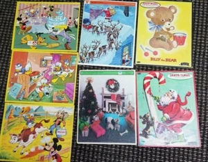Vintage 1960-70s Puzzle Lot of 7 - Donald Duck, Disney, Whitman Santa Christmas - Picture 1 of 10