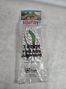 NUEVO Cuerda de Saltar KIDSTUFF De Colección con Asas Giratorias 7 Pies Rojo Blanco Azul Nuevo en Paquete - Imagen 1 de 4