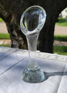 Aseda Glasbruk Bud Vase 6" MCM Sweden Jack in the Pulpit Bubble Base - Picture 1 of 4