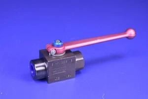 Parker 2-Way 1/2" SAE Hydraulic High Pressure Ball Valve 6,000 PSI BVHP08SSS1NG - Picture 1 of 4