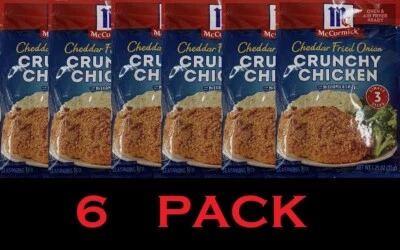 McCormick CHEDDAR CEBOLLA FRITA POLLO CRUJIENTE Salsa de condimento Mezclas 1,25 oz 6 paquetes Foto 1 de 3
